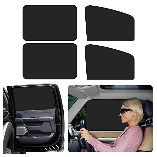 4Pack Car Window Shades with Magnets,Strong-Light Blocking&UV Protection Car Privacy Shades,Universal Essential Interior Accessories for Window Baby,Auto Camping and Napping Curtains (4PCS)