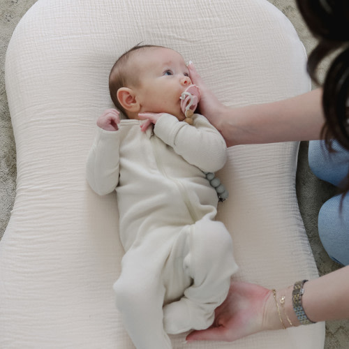 Infant Lounger Curve Muslin Cover - Natural