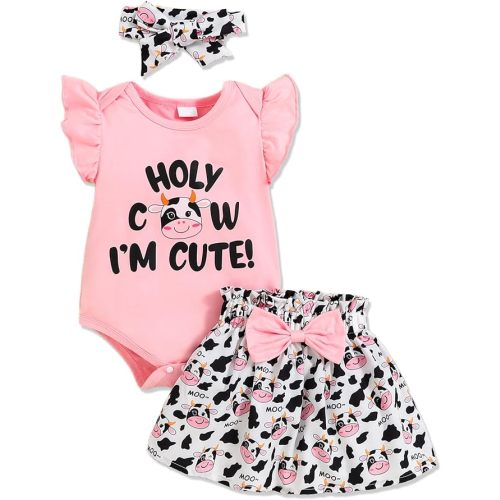 Newborn Infant Clothes Baby Girl Dress Summer Toddler Outfit Cute Girl Romper Skirt Set+Headband