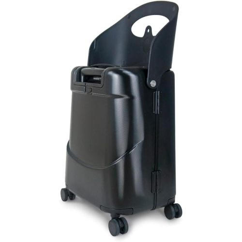 MiaMily 4-Wheel Carry On Luggage with Seat for Kids - Color Midnight Black
