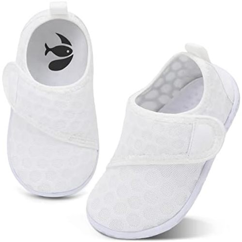shopUAL Toddler Water Shoes Kids Girls Boys Beach Aqua Socks Skin Barefoot Walking Water Shoes Quick Dry Non-Slip Breathable Swim Pool Surf