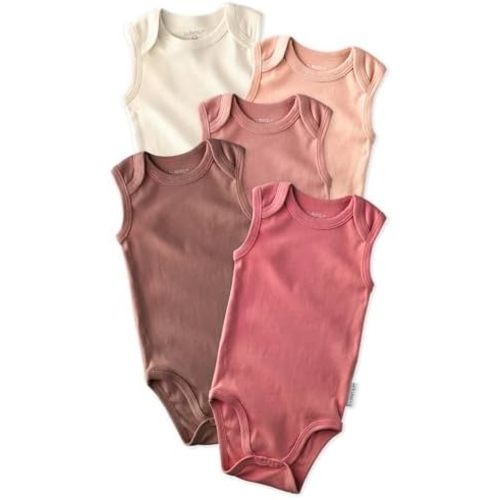 Sam 5-Pack Sleeveless Bodysuits​ 100% Organic Cotton for Baby Boys & Girls