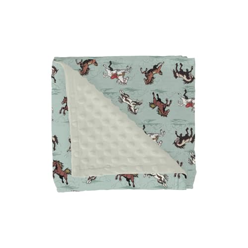 Vintage Wild Horses Baby Blankets for Girl Boy Running Horse Soft Mink Dotted Backing Double Layer Swaddle Receiving Blanket Wild Western Cowboy Animal Bed Throws for Newborn Toddler Crib 30x40