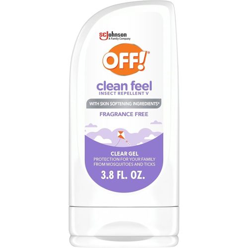 OFF! Clean Feel Insect Repellent Clear Gel with 20% Picaridin - DEET-Free Protection from Mosquitoes & Ticks, Odor-Free Pest Control For Camping, Hydrating Bug Gel - 3.8 oz
