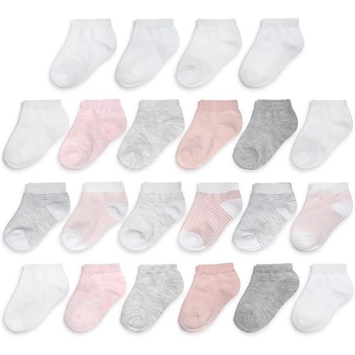 Fruit of the Loom Baby 22-Pack Grow & Fit Flex Zones Low Cut Stretch Socks - Unisex, Girls, Boys