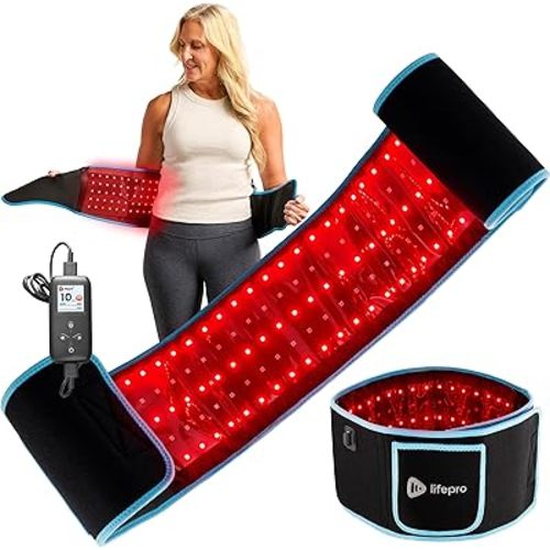 Lifepro Red Light Therapy Belt – Infrared Red Light Therapy for Body, Back Pain and Shoulder - 660nm & 850nm Near Infrared Heating Pad – Adjustable & Portable for Wellness & Relaxation