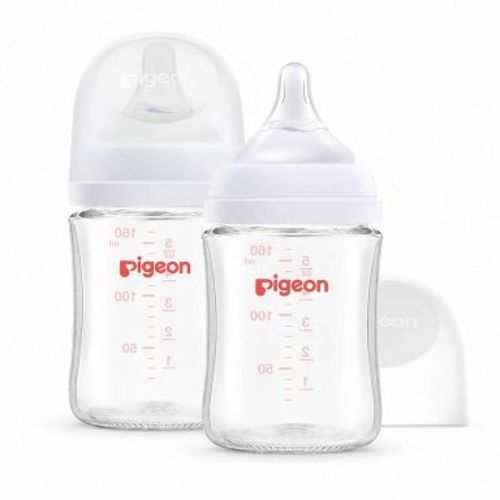 Pigeon Nurture & Nest Wide-Neck Anti-colic Glass Baby Bottles with Nipples - 5 fl oz/2pk