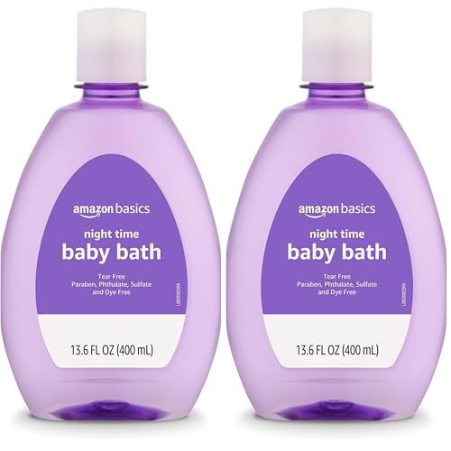 Amazon Basics Night-Time Baby Bath, Lightly Scented, 13.6 Fl Oz (Previously Solimo) (Pack of 2)