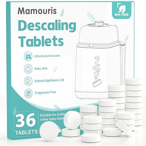 Descaling Tablets 36 Count: for Momcozy Baby Brezza Grownsy Papablic Bottle Washers, Detergent Washing Tablets for All Brands Baby Bottle Washer Machine Warmer Sterilizers Formula Maker