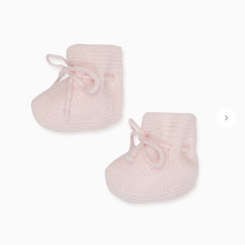 Pink Evita Cashmere Baby Girl Booties | La Coqueta Kids