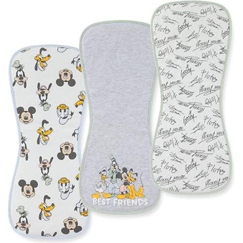 Disney Baby Mickey Mouse Burp Cloths 3 Pack 20" x 10" Burping Rags Infants