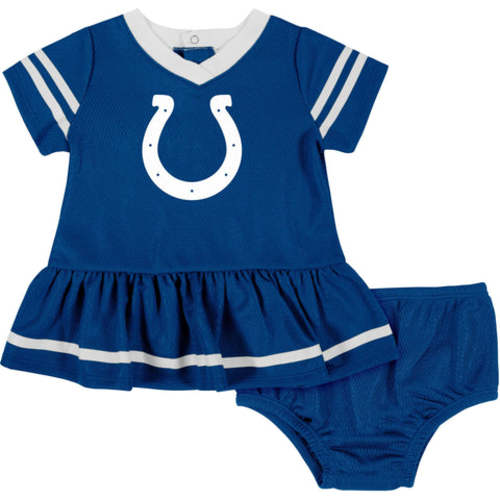 2-Piece Baby Girls Indianapolis Colts Dress & Diaper Cover Set