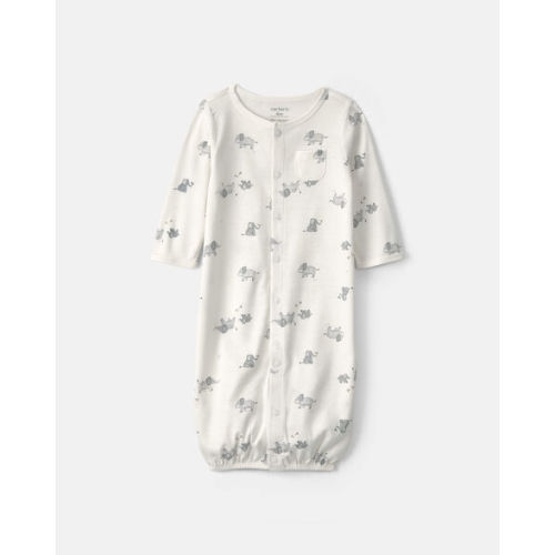 Baby Elephant 100% Cotton Converter Gown - Ivory | Carter's
