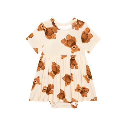 Bear Print Twirl Skirted Bodysuit