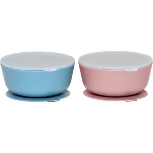 Weesprout Suction Bowls for Baby & Toddlers, 100% Silicone with Plastic Lid, 12 oz, Set of 2