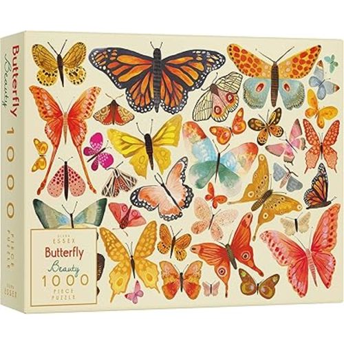 Elena Essex Puzzles - Butterfly Beauty | 1000 Piece Puzzle for Adults | Jigsaw Puzzles | Butterflies Colorful Cool Nature Wildlife Puzzle | jigsaws Size 20 x 28 inches