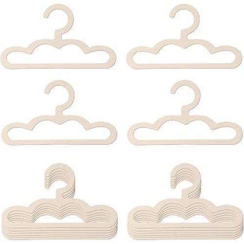 20 Pack Wooden Baby Hangers, 9 Inch Wood Cloud Nursery Closet Hangers