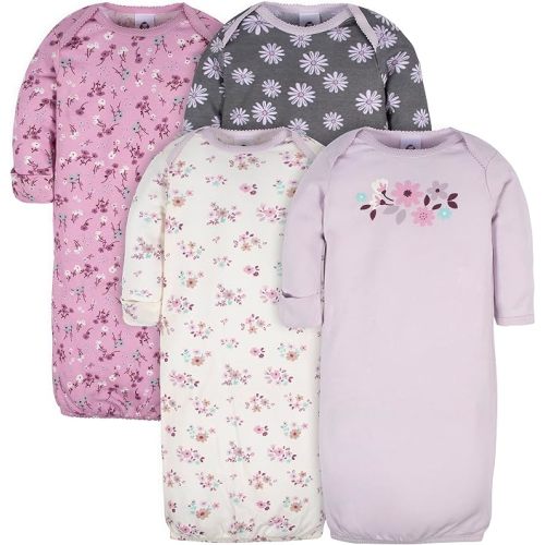 Gerber Baby Girls' 4-pack Sleeper Gown