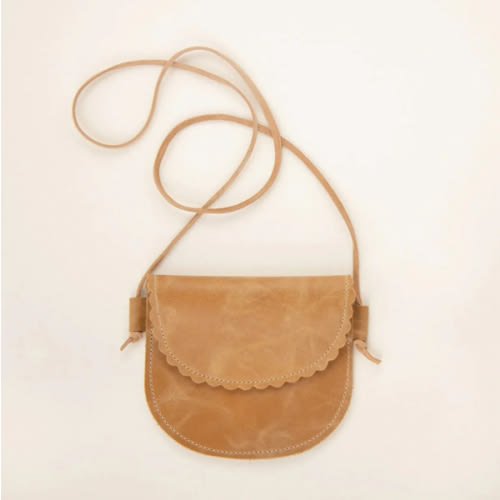Toddler Scalloped Leather Purse