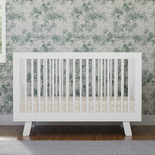 babyletto Hudson 3-in-1 Convertible Crib with Toddler Bed Conversion Kit - White