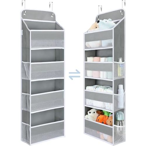 Yecaye 1 Pack Over the Door Organizer with 4 Big Pockets 6 Mesh Pockets