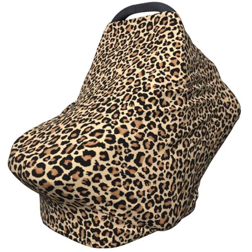 Leopard Print Baby Car Seat Cover, Multi Use Stroller Cover, Leopard Baby Stuff