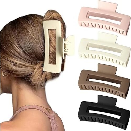 5 Inch Extra Large Claw Clips for Strong Hold - XL Jumbo Matte Hair Clips 4PCS Oversized Giant Clips for Curly Long Hair for Women