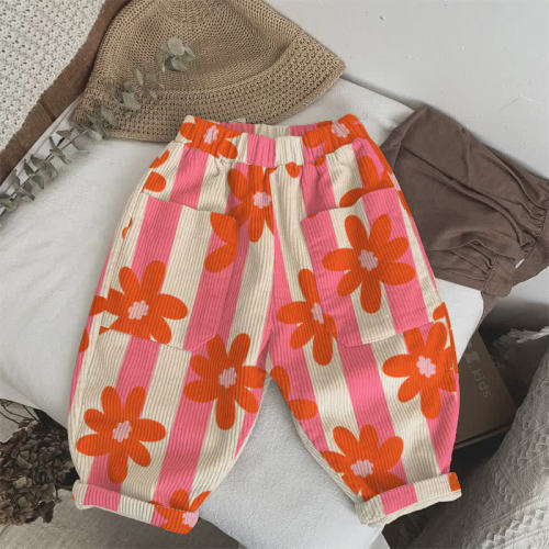 Baby Toddler Striped Flowers Pants