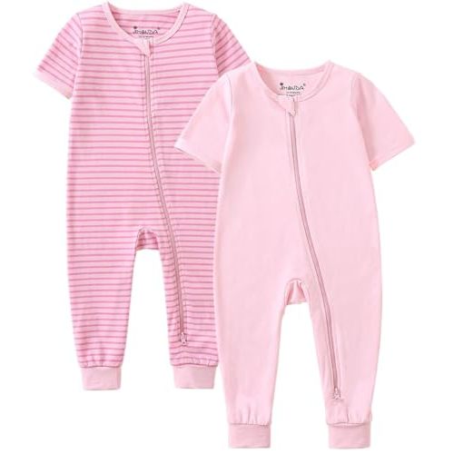 Jimonda Baby Footless Pajamas 2-Way Zipper Sleeper 0-24Months | 95% cotton, 5% spandex, stretchy, breathable, 2-way zip, footless, soft, OEKO-TEX, 0-24m, 2-pack