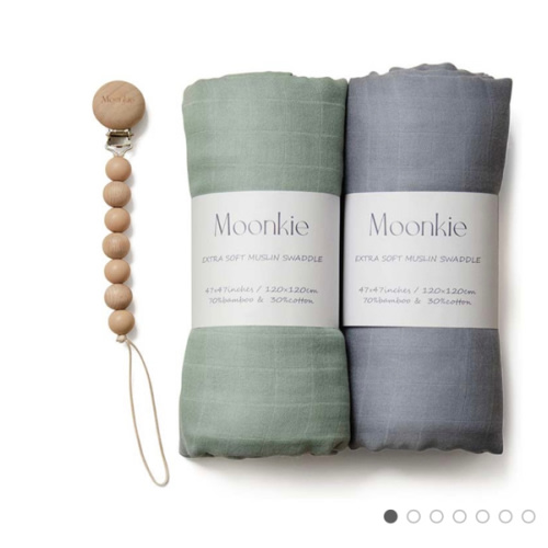 Muslin Swaddle Blanket (Light Sea Green/Tradewinds)