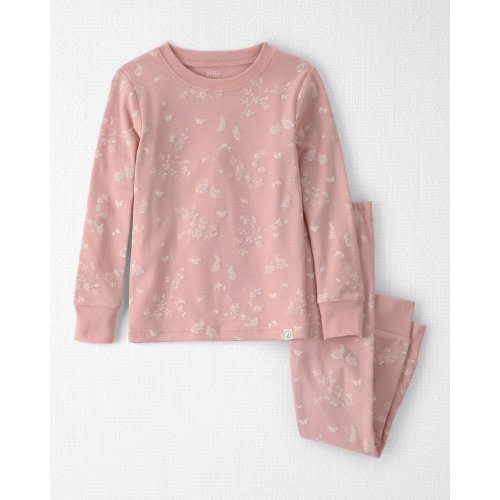 Toddler Girl 2-Piece Organic Cotton Ribbed Pajama Set in Pink Bunnies - Little Planet | Carter's