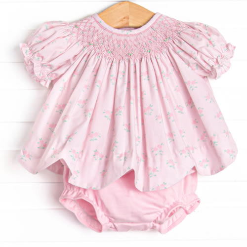 Reagan's Roses Smocked Diaper Set, Pink – Stitchy Fish