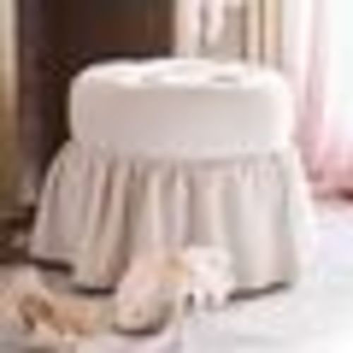 LoveShackFancy Upholstered Tufted Ruffle Stool