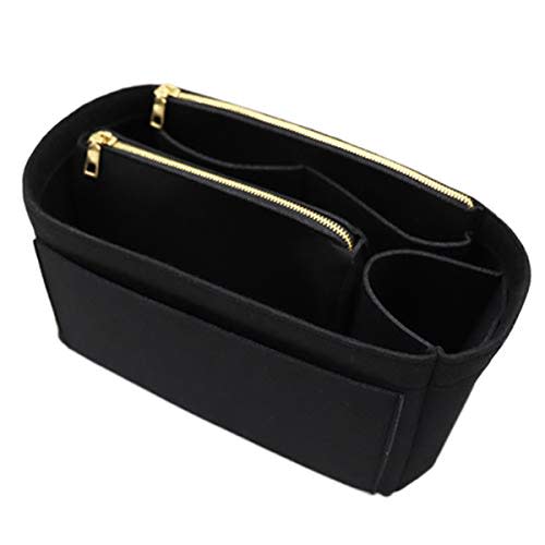 LEXSION Felt Purse Organizer Insert, Tote Bag Shaper Dividers with 5 Sizes | LEXSION Felt Purse Bag Organizer Insert with zipper Bag Tote Shaper Fit Speedy Neverful PM MM