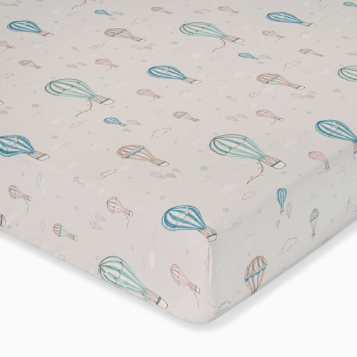 Crane Baby Cotton Sateen Crib Fitted Sheet - Hot Air Balloon
