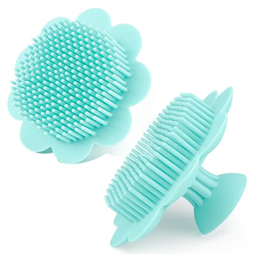 Baby Cradle Brush - Silicone Massage & Exfoliator Brush for Newborns to Toddlers (Green)