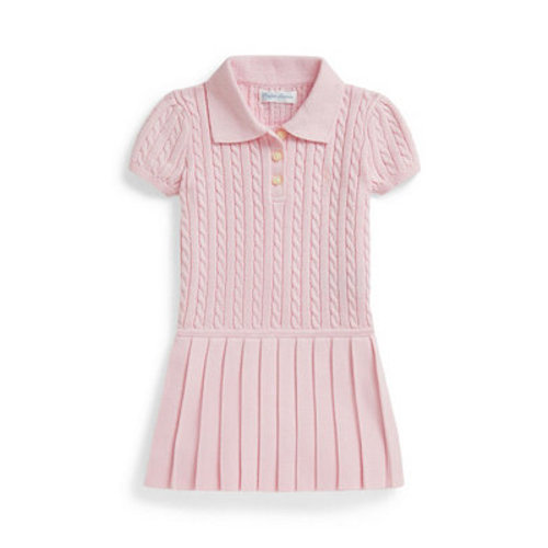 Baby Girls' Mini-Cable Polo Sweater Dress