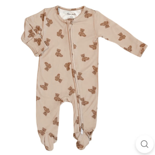 Footie Zippered One Piece in Teddy Tales – Dear Perli