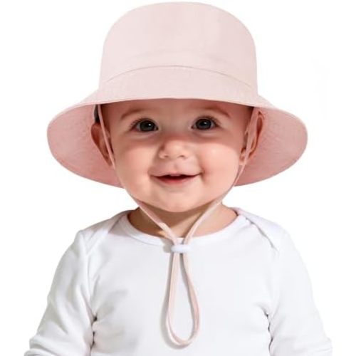 Zando UPF 50+ Baby Girl Boy Sun Hat Sun Protection Toddler Bucket Hat Newborn Adjustable Breathable Mesh Infant Beach Cap