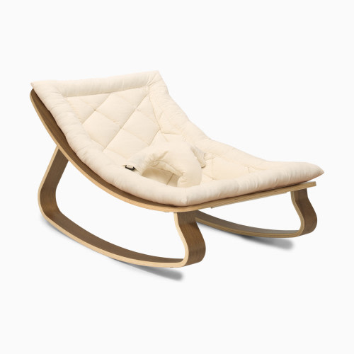 Charlie Crane LEVO Baby Rocker - Organic Milk, Walnut