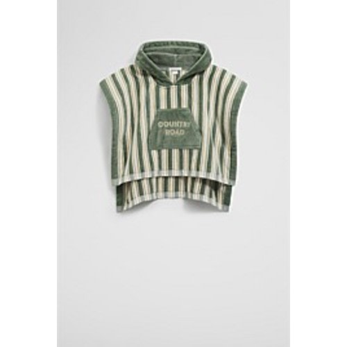 Sage Australian Cotton Stripe Logo Poncho - Swimwear | Country Road