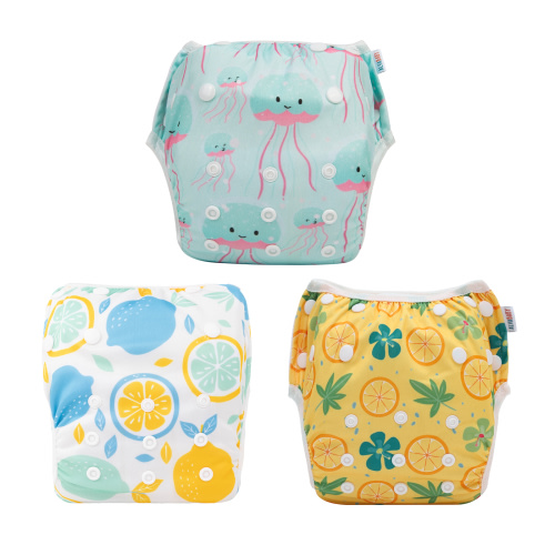 3-Pack Reusable Swim Diapers - One Size Adjustable Swimwears for Infants & Toddlers