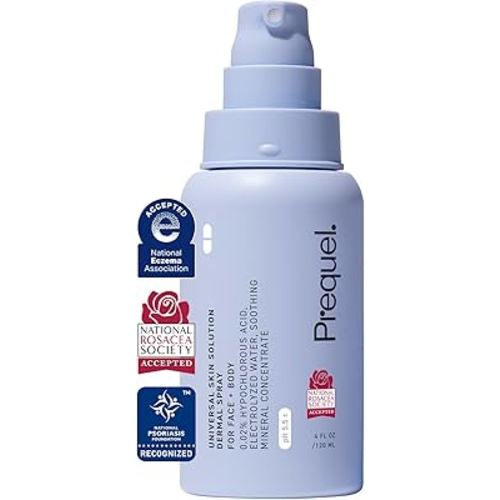 Prequel Skin Universal Skin Solution Hypochlorous Acid Spray for Face and Body. Fine Mist HOCL Facial Cleanser and Dermal Spray with Minerals & Electrolyzed Water - pH-Stabilized Care. 4oz