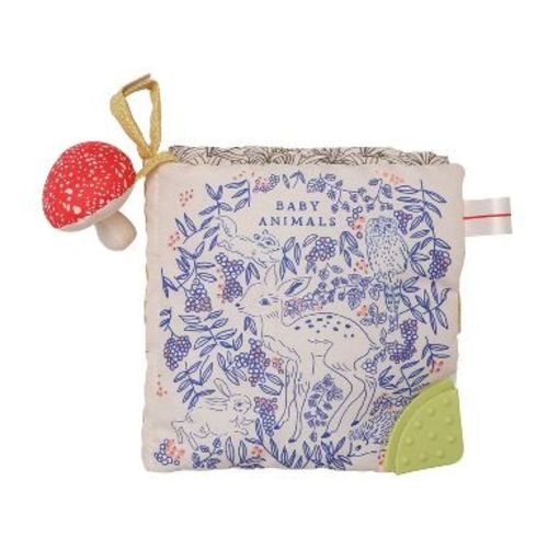 Manhattan Toy Deer One Soft Activity Crinkle Book & Fold Out Pat Mat for Baby and Toddler with Squeaker, Discovery Mirror and Teether