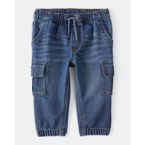 Baby Boy  Pull-On Denim Cargo Joggers - Medium Wash - OshKosh B'gosh | Carter's