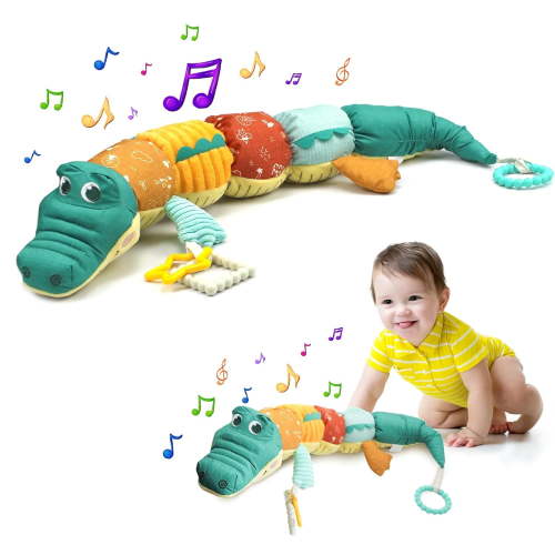 HANMUN Baby Toys 0-6 Months,Musical Sensory Toys for Babies 6-12 Months Baby Gifts 6-12 Months Montessori Toys for Babies Newborn Toys 0-3 Months Baby Essentials for Newborn Toddler Toys, Crocodile