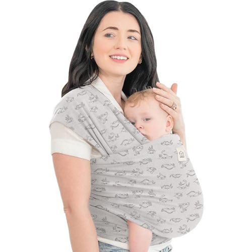 KeaBabies Baby Wrap Carrier, All in 1 Original Baby Carrier (Dino Trail)