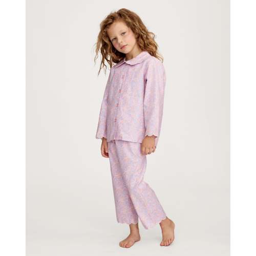 Kid's Twill Colette Pajama Set in Fleur Blush