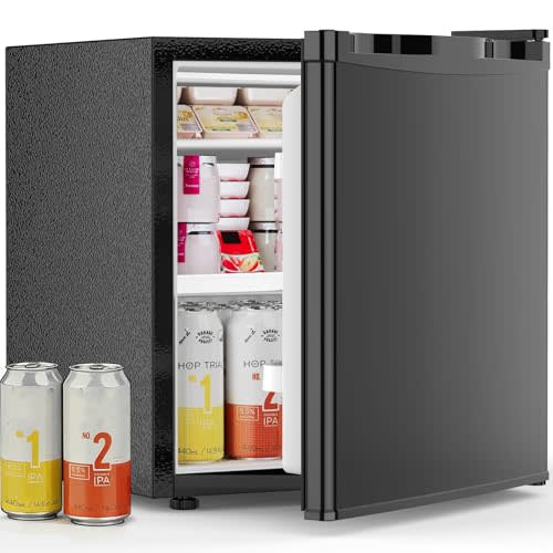 Antarctic Star Mini Fridge with Freezer, Rated 1.6 cu.ft, Small Upright Refrigerator with Removable Shelves, 7 Adjustable Thermostat, Low Noise for Bedroom/Apartment/Office,