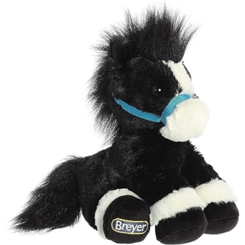 Aurora® Exquisite Breyer® Bridle Buddies Horse Stuffed Animal - Realistic Detailing - Imaginative Play - Black 11 Inches